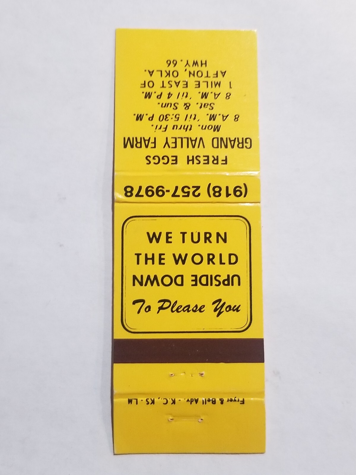Fryer Bell KC KS LM Matchbook Grand Valley Farm Eggs Afton Oklahoma MB10e