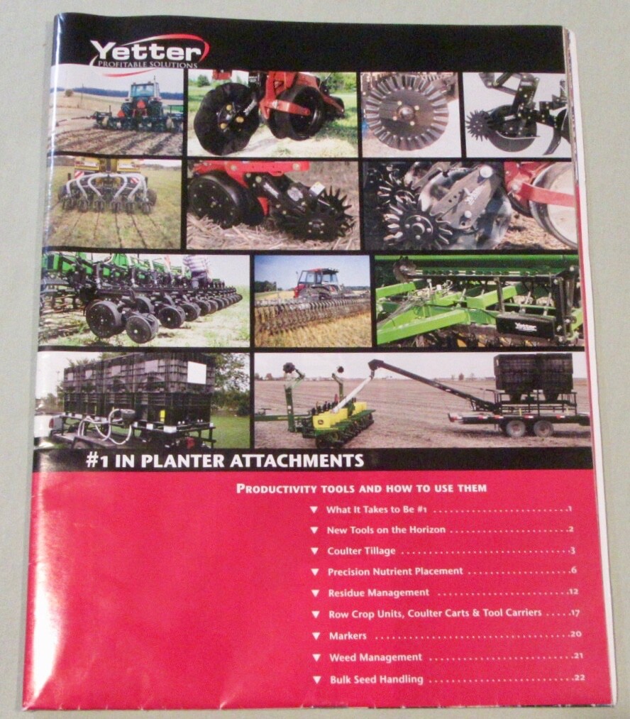 Yetter Manufacturing Co. Productivity Tools And How To Use Them Brochure (2004)