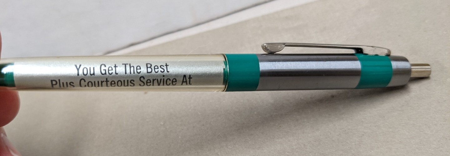 Vintage Gray Mill, Gray, Iowa Advertising Ink Pen The Best + Courteous Service