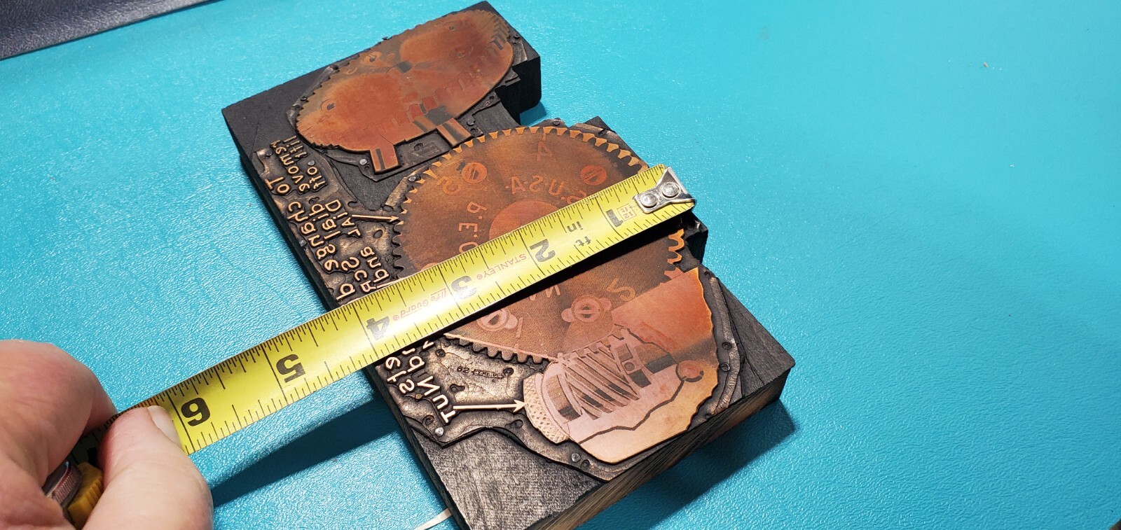 Vintage P.E. CHAPMAN Electric Gears Cogs St Louis Copper PRINTING PLATE Block