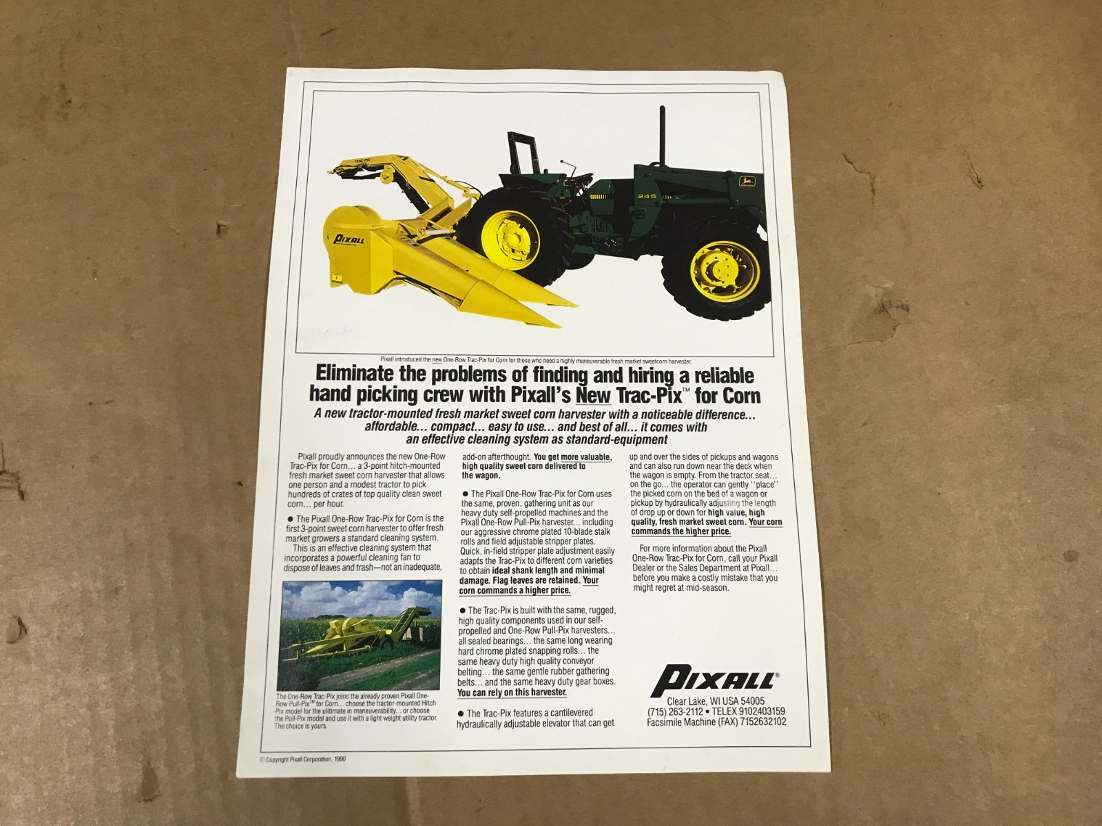 Vintage Pixall Trac-Pix Salesman Flyer