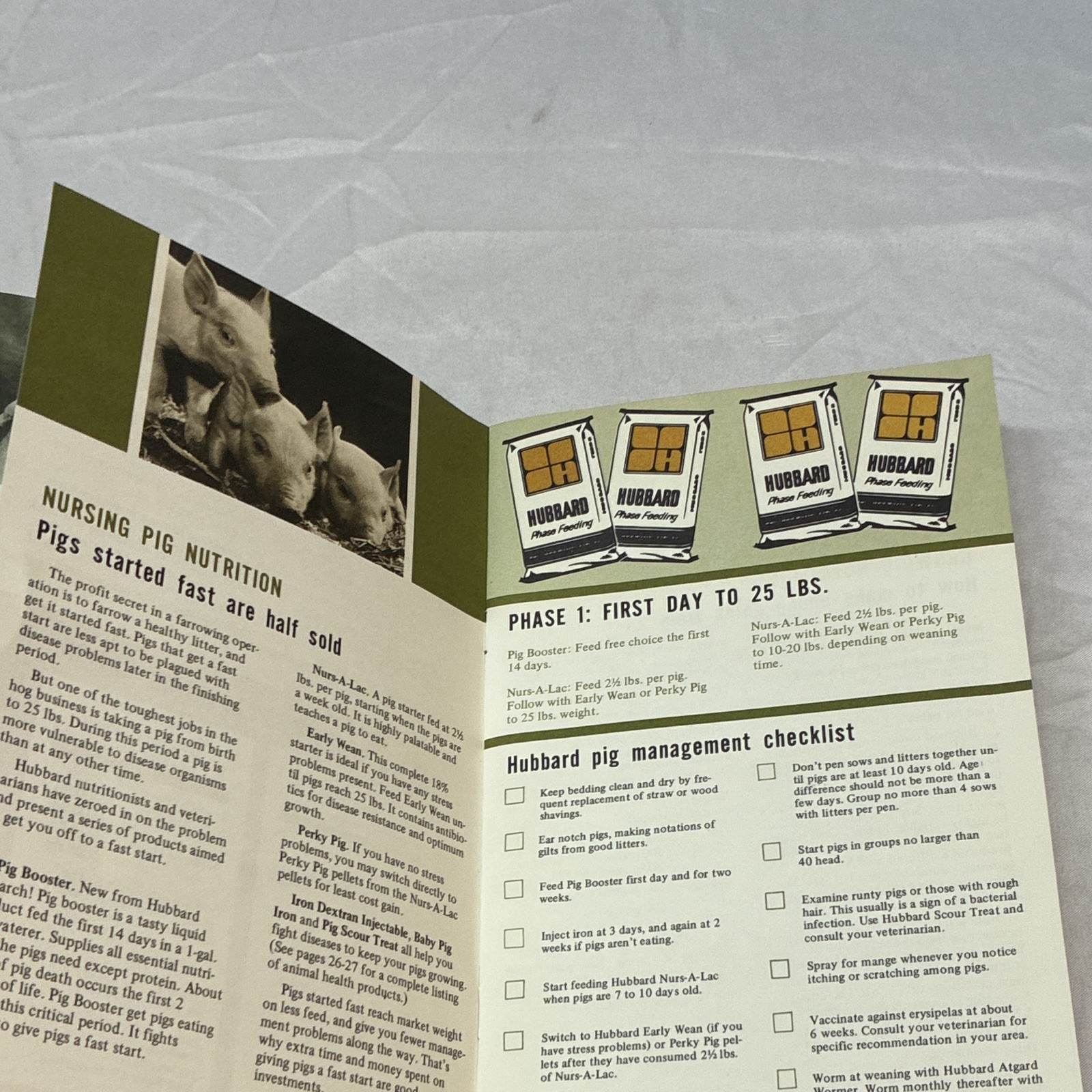 Hubbard Hog Profit Ideas Professional Pork System Original Advertising Brochure