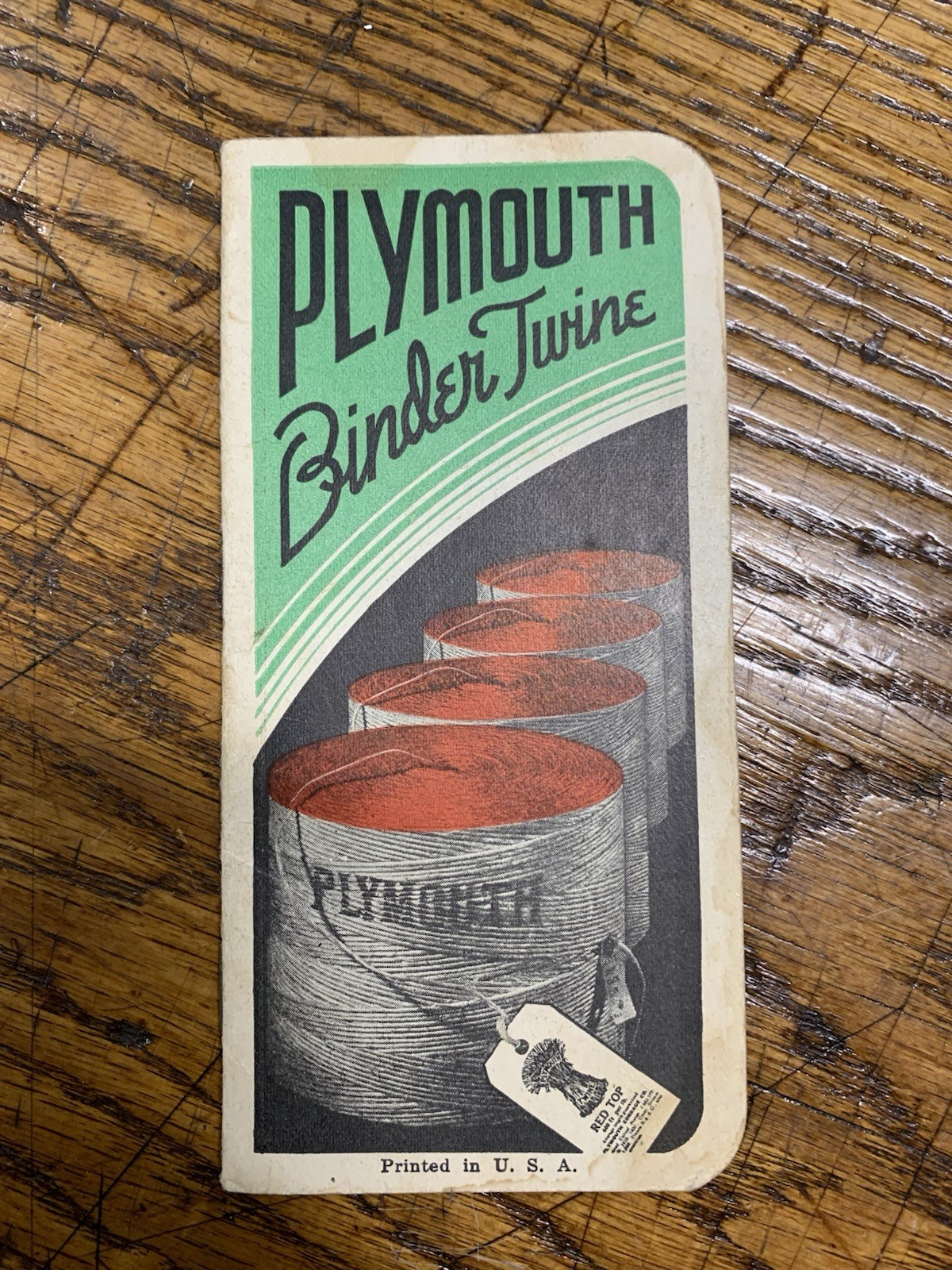 1937-1938 Plymouth Binder Twine – Advertising Pocket Calender Notebook