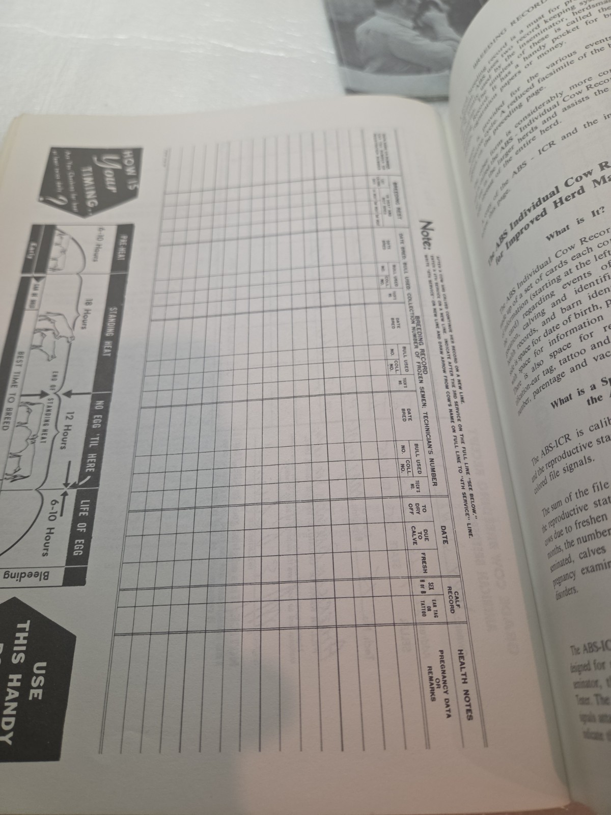 Vintage 1971 ABS American Breeders Service A I Management MANUAL