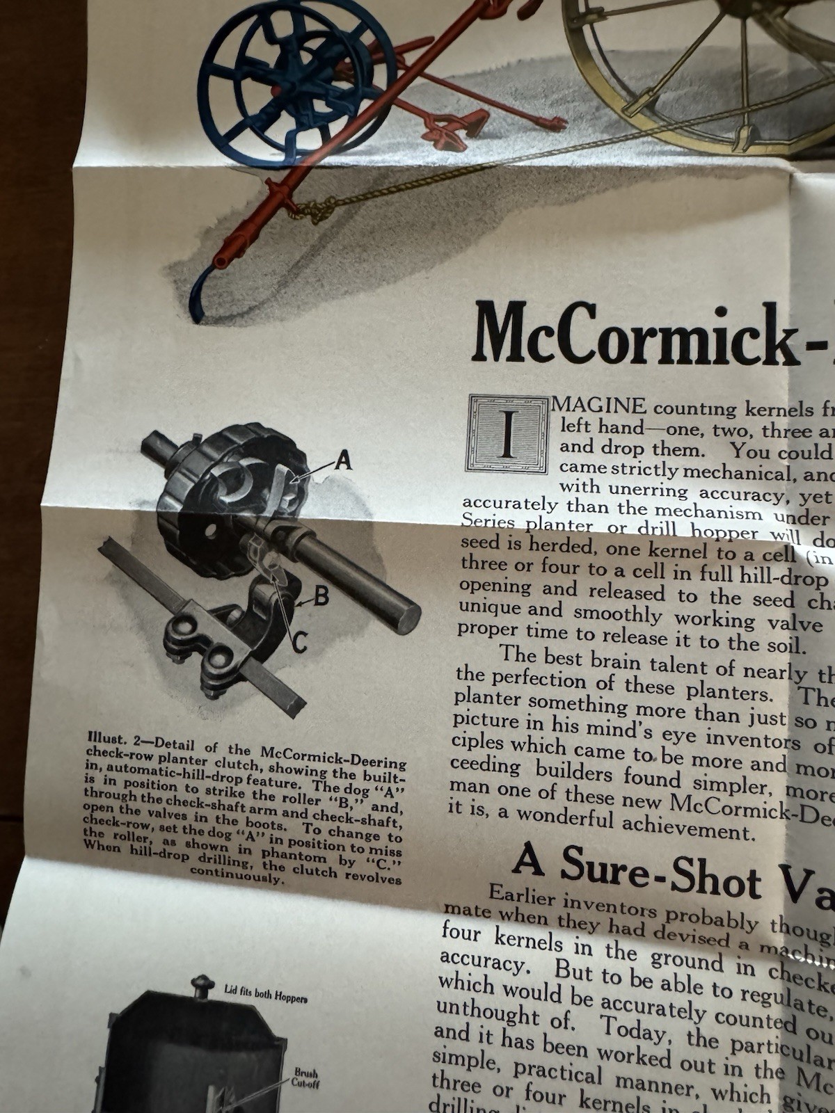 McCormick Searing 1831 1931 Corn Planter Brochure Color Illus Fold Out Farm