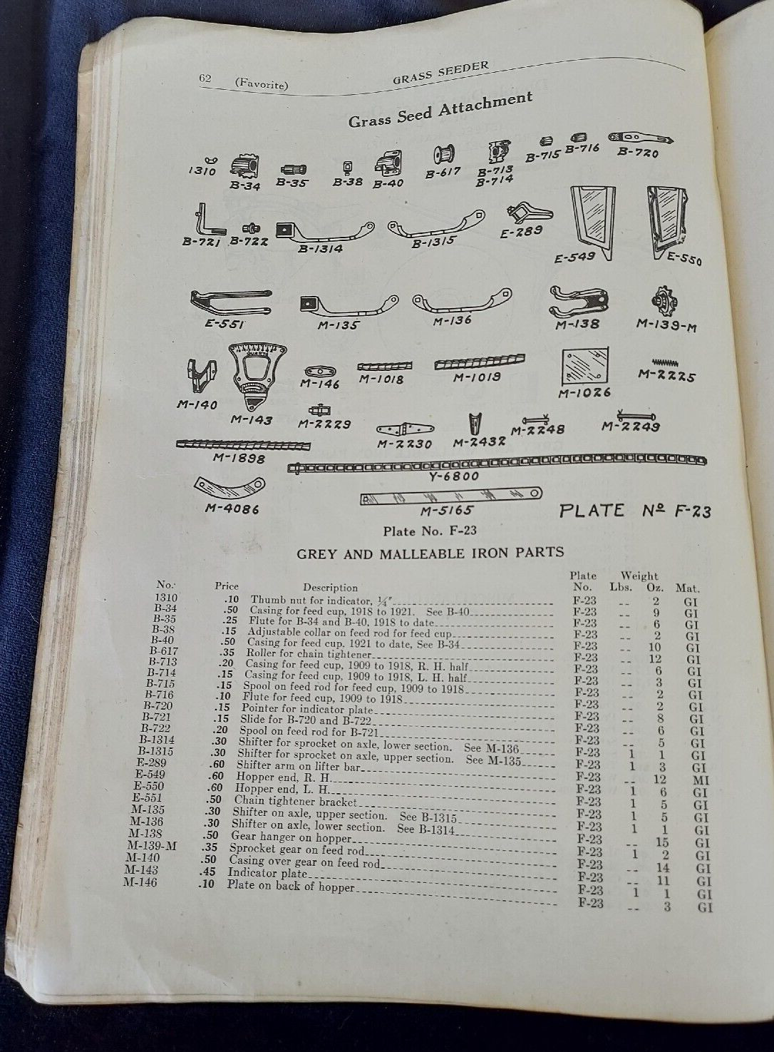1921 Repair List Farmers Favorite Drill American Seeding Machine Springfield OH
