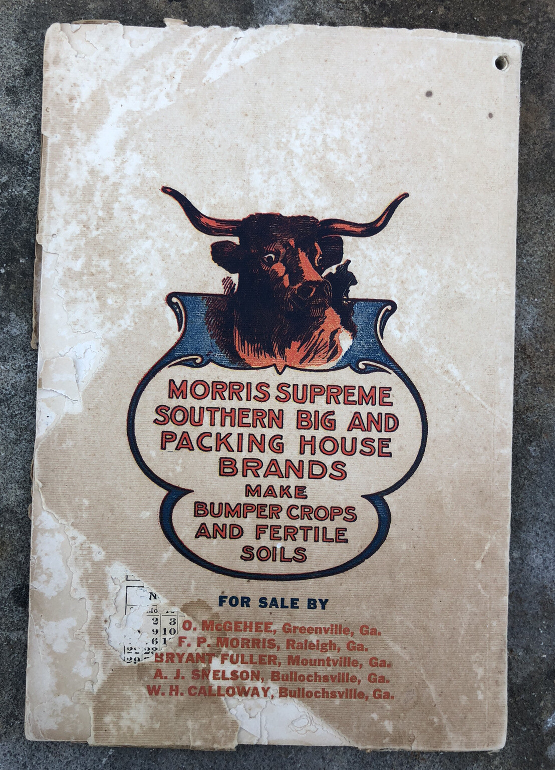 Antique 1914 Morris Fertilizer Co. Yearbook Atlanta Georgia Advertising Booklet