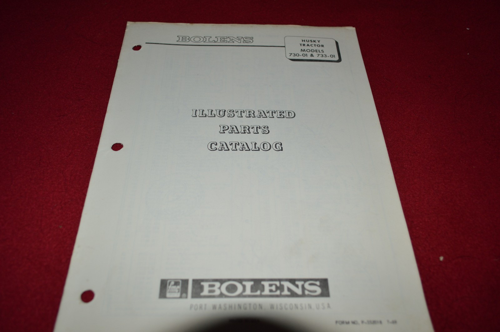 Bolens Husky Tractor Models 730-01 733-01 Dealer&rsquo;s Parts Book Manual CHPA