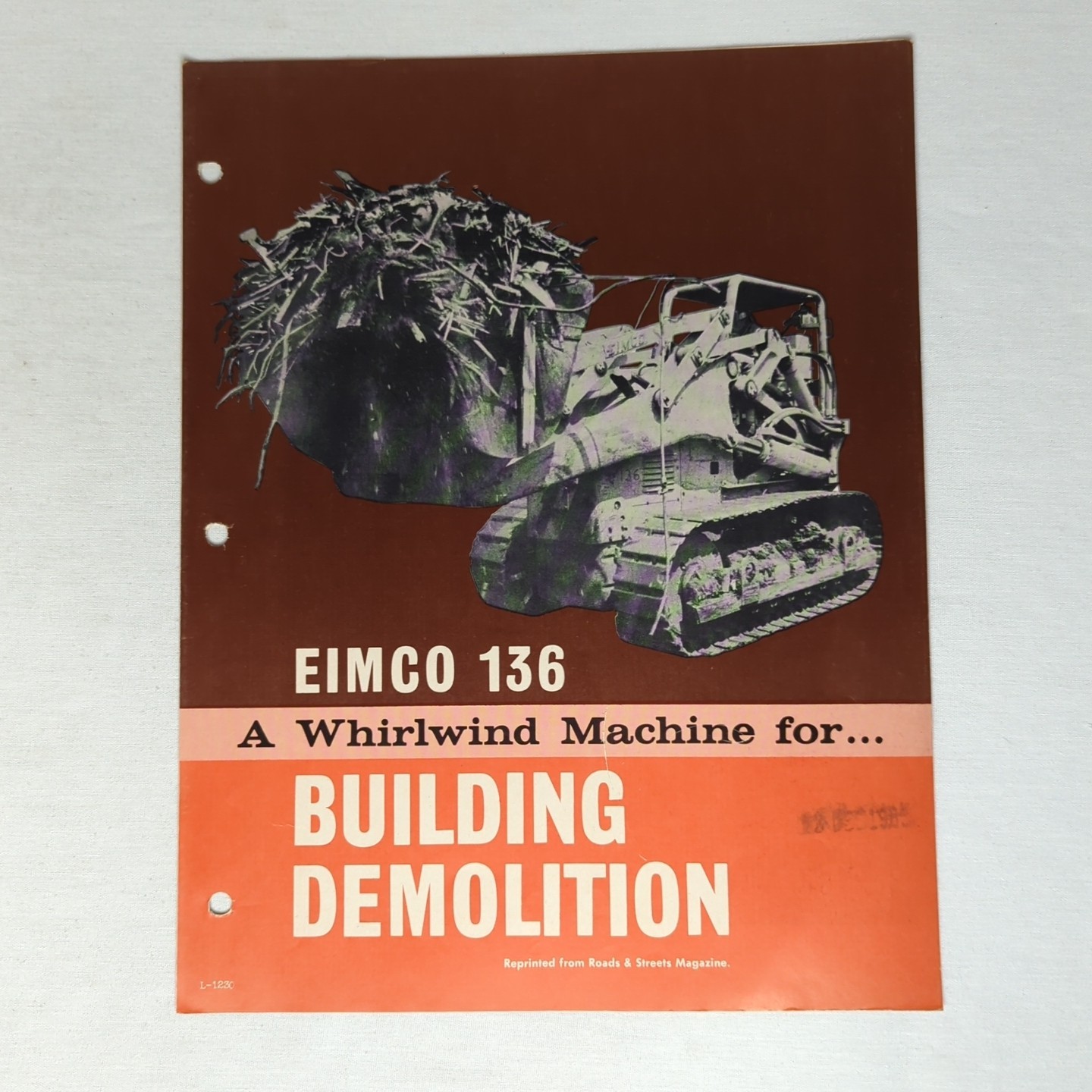 EIMCO 136 tractor dozer BUILDING DEMOLITION brochure