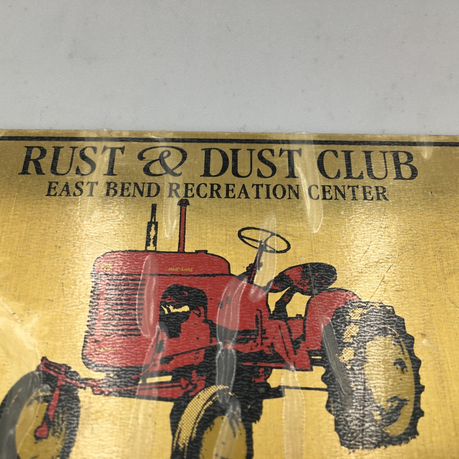 2001 RUST & DENT CLUB 16th ANNUAL SHOW TRACTOR SHOW BRASS 5×3 PLATE PLAQUE SIGN