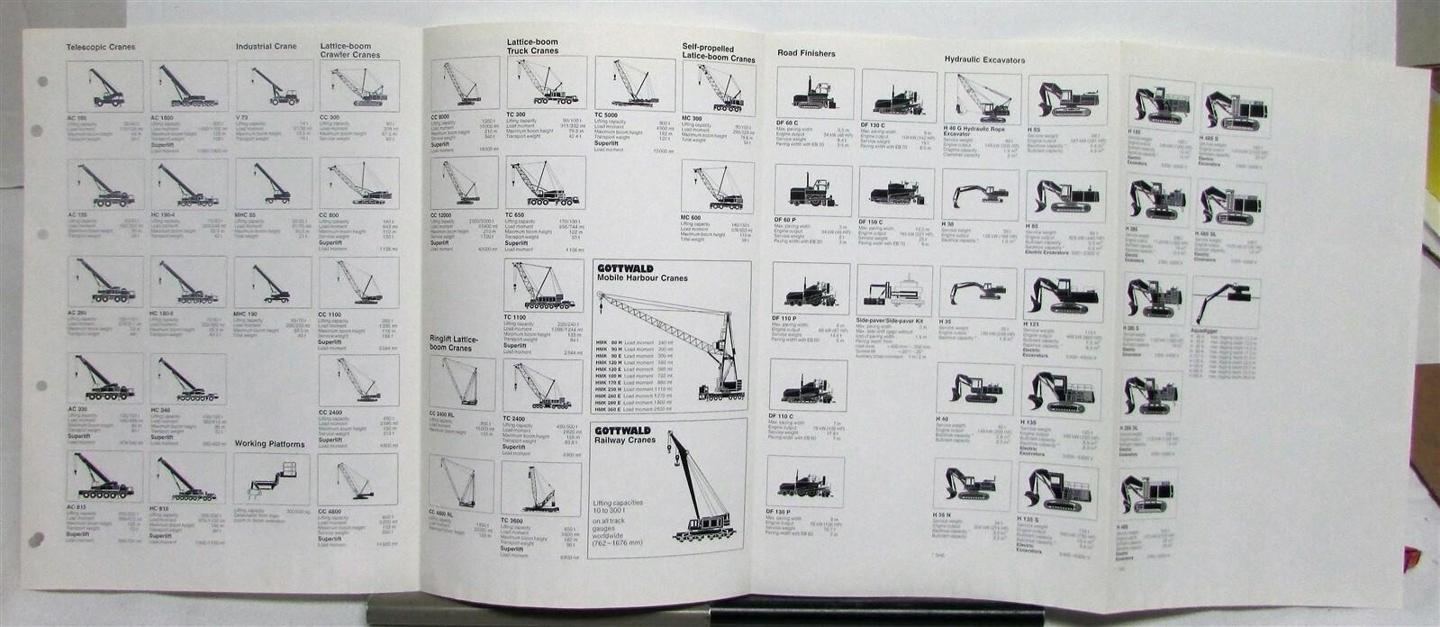 1990 Demag Full Line Yard Crane Excavator Crawler Construction Sale Brochure