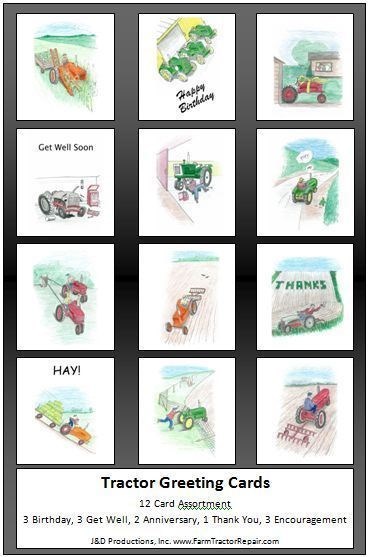 Tractor Greeting Cards Farmall Massey Chalmers Deere IH