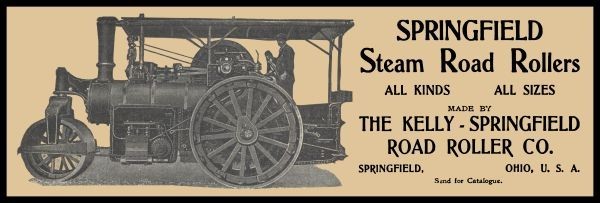 1909 Kelly Springfield Road Roller, Springfield, OhiO NEW Metal Sign: 6×18&Prime;