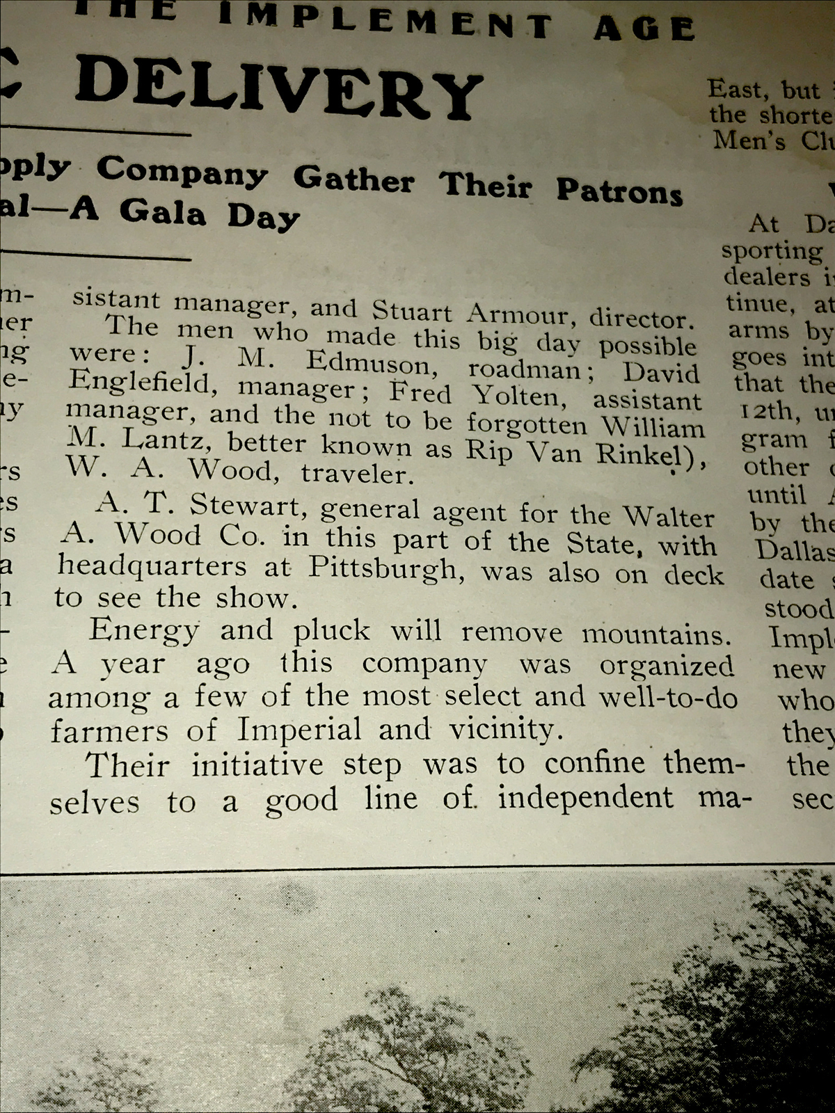 1907 Wood Harvester Farm Advertising – Photo & Article Imperial Pennsylvania