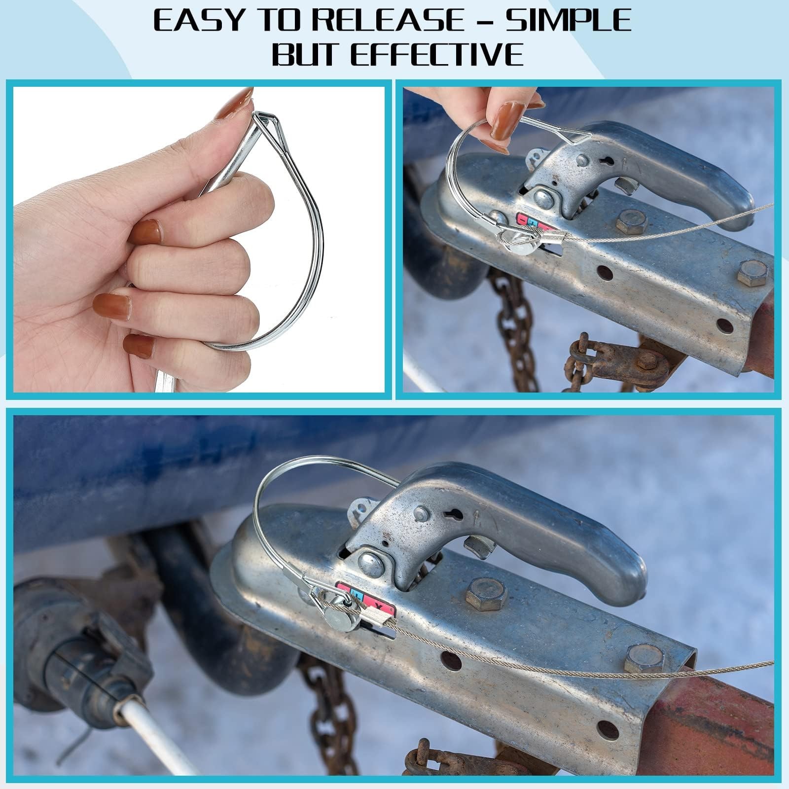 Umigy 10 Pcs Trailer Coupler Pin with Steel Quick Release Ring, 2-3/4&Prime; x 1/4&Prime;…