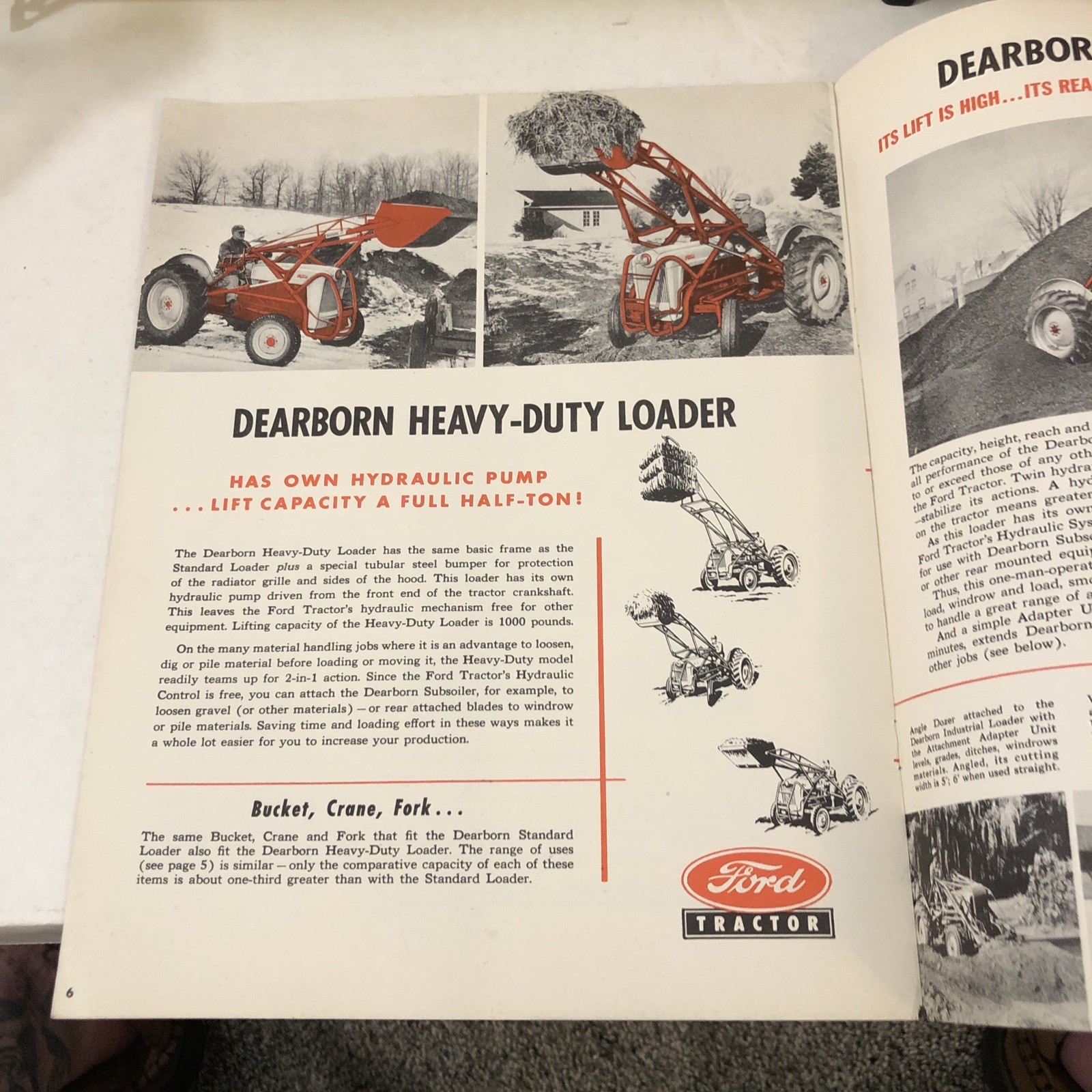 1953 Ford Dearborn Loaders Farm Equipment Specification Brochure