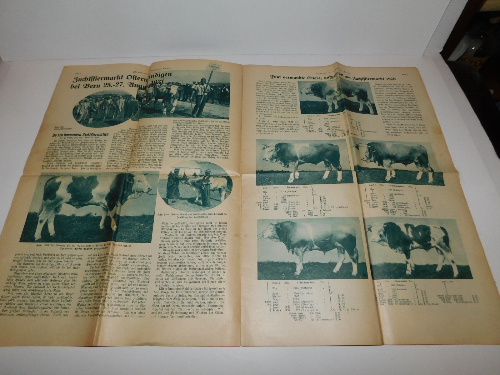 VINTAGE 1920&rsquo;S SWISS CATTLE PAMPHLETS & 1931 SCHWEIZER BAUER PAPER TRACTOR ADS