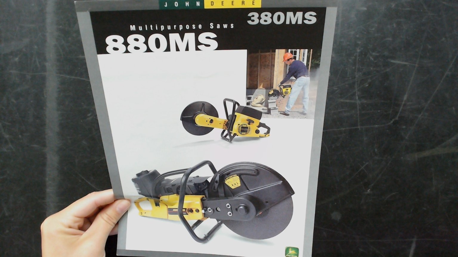 John Deere 880MS Multipurpose Saws Vintage Brochure Yellow Black