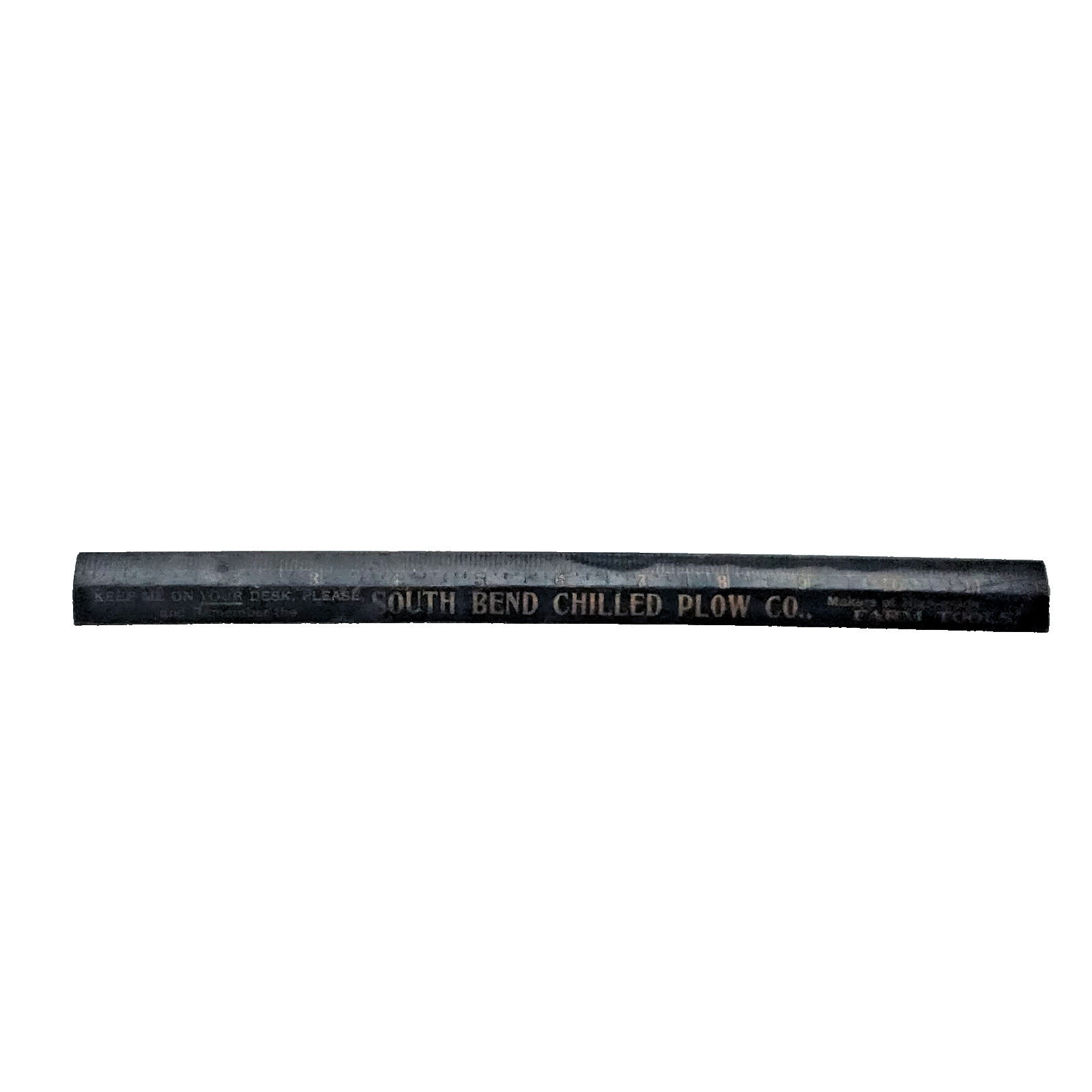 South Bend Chilled Plow Co Vintage Advertising Wood Ruler Farm Tools Cultivators