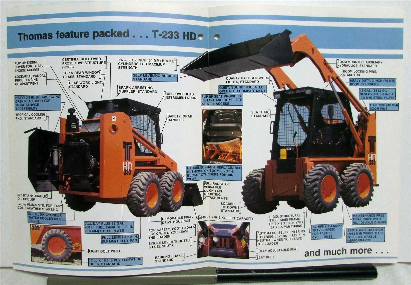 1989 Thomas T-233 Specifications Construction Sales Folder