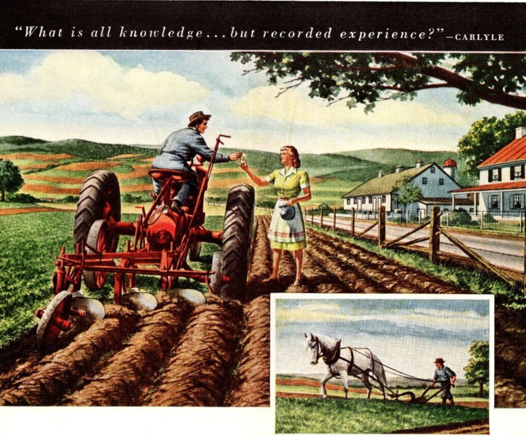 PRINT AD 1947 Union Carbide and Carbon Corp Modern Farmer 6.75&Prime; x 10&Prime;