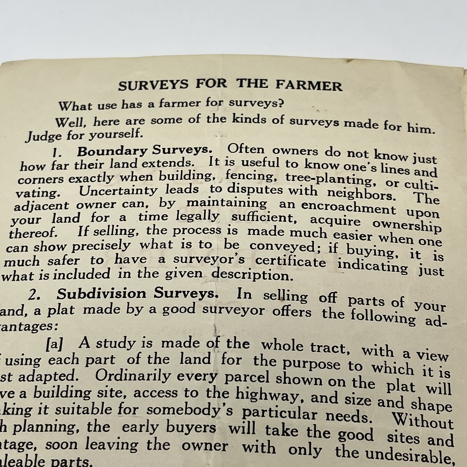 1930s Surveys For The Farmer Minneapolis MN Informational Brochure Pamphlet 30s
