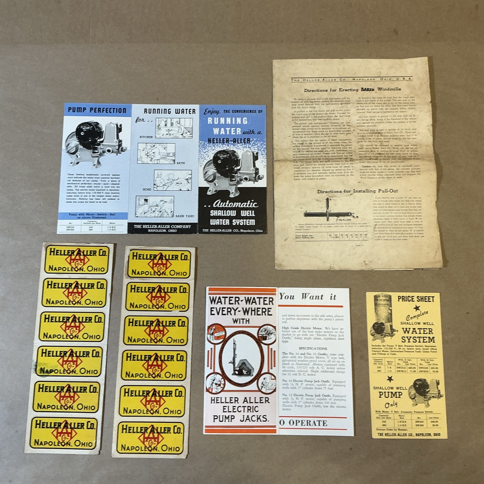 Group Of Heller Aller Co. Brochures 1950s And Before Napoleon Ohio INV-P0126