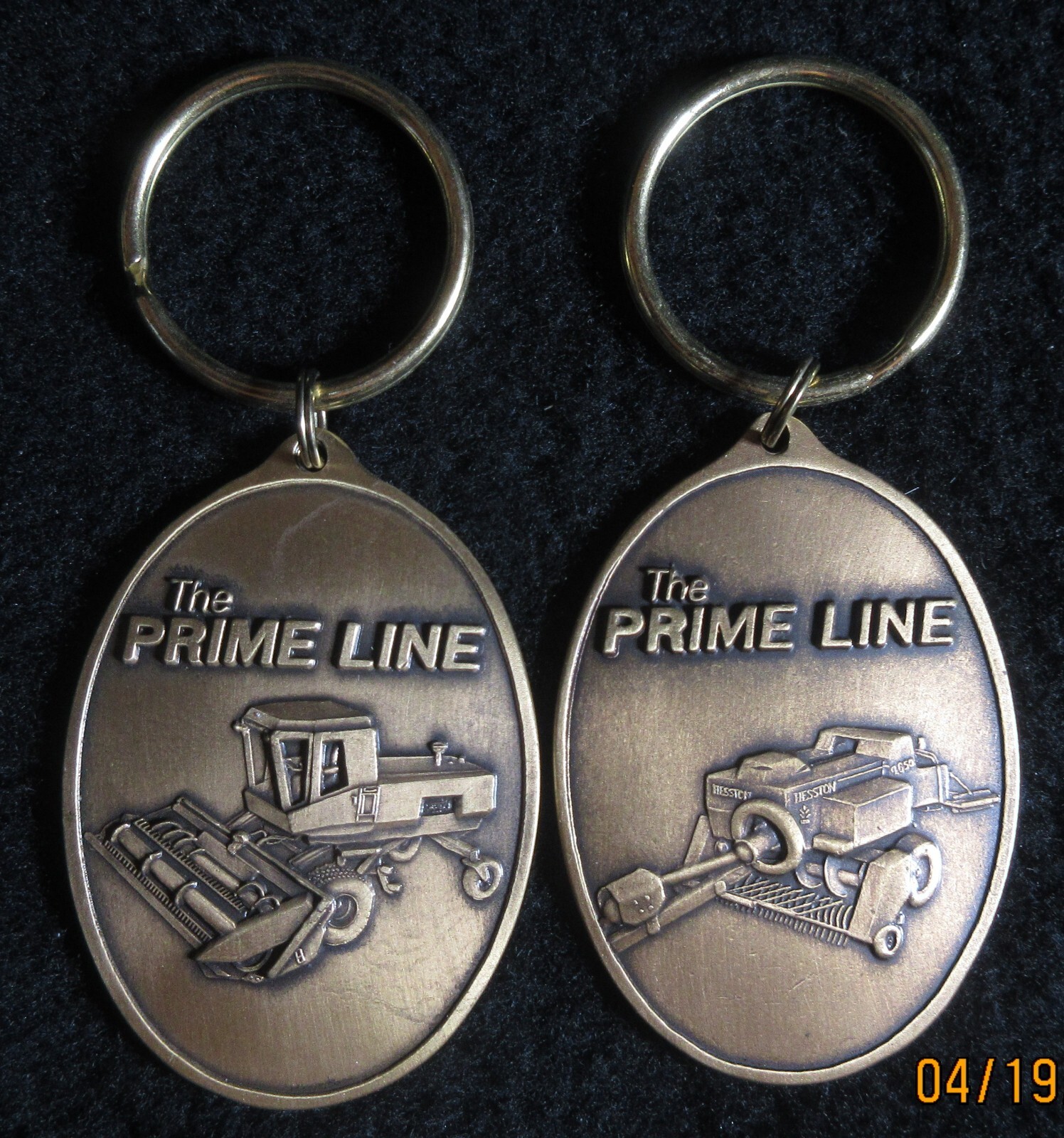 2 Vintage Hesston Key Chain The Prime Line 1985 Windrower 6650 1986 Baler 4650