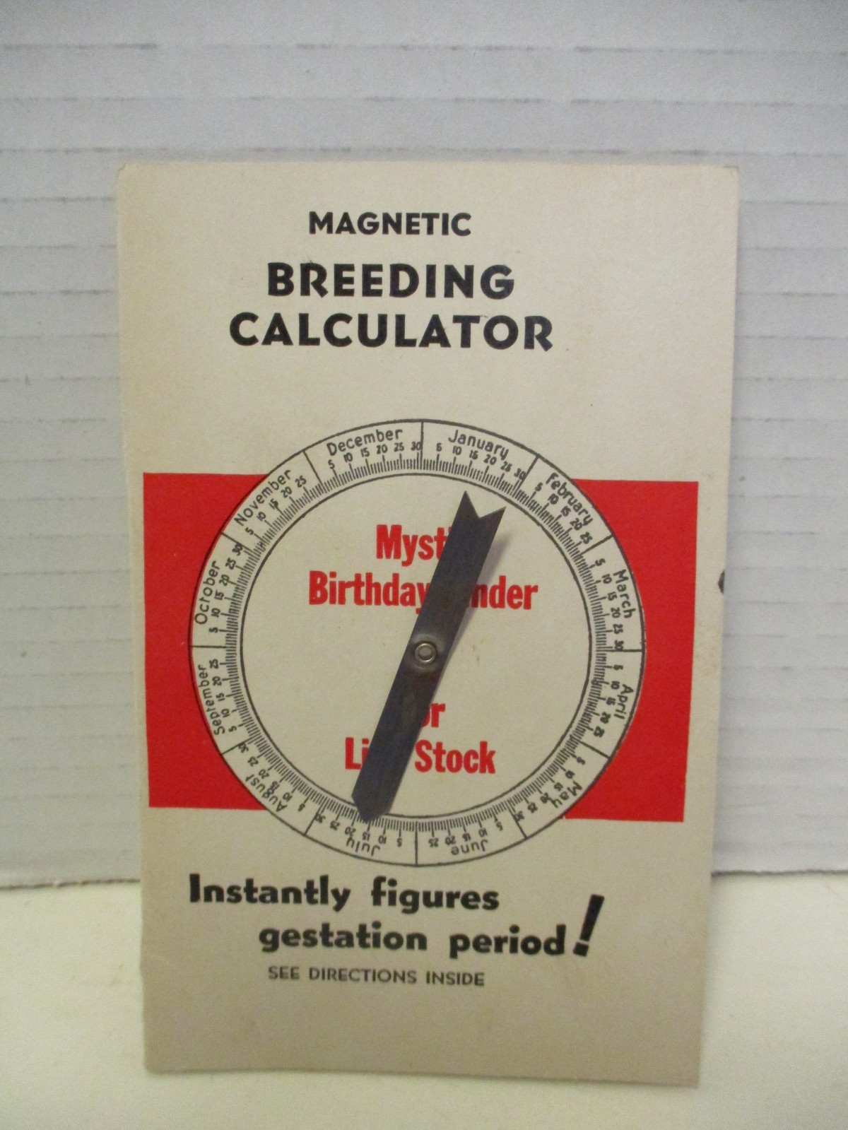 Vintage Magnetic Breeding Calculator For Farm Animals – Schuyler, Nebraska Adv