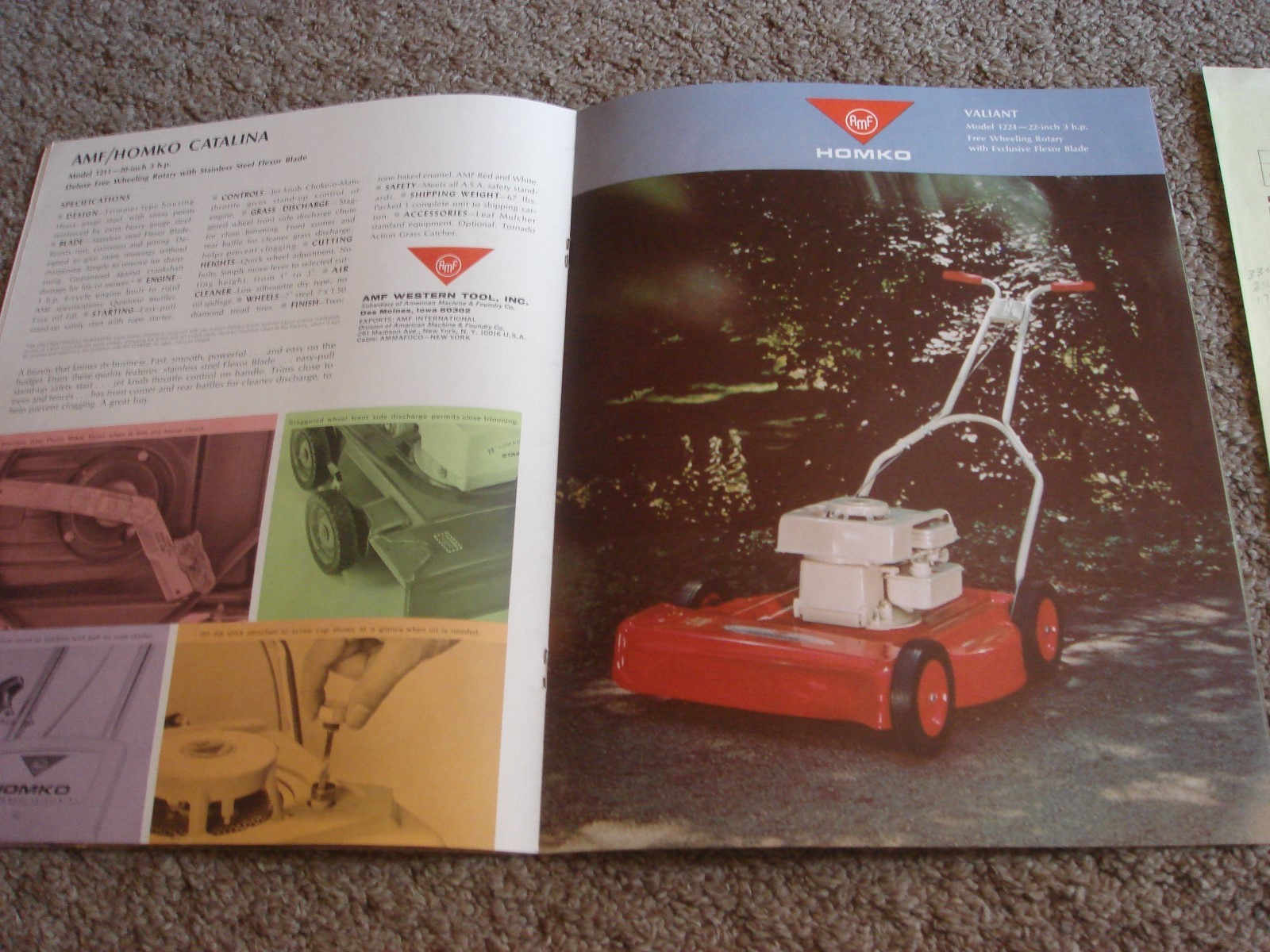 VINTAGE HOMKO 1962-1963 LAWN MOWER TRACTOR TILLER DEALER SALES BROCHURE LOT #1