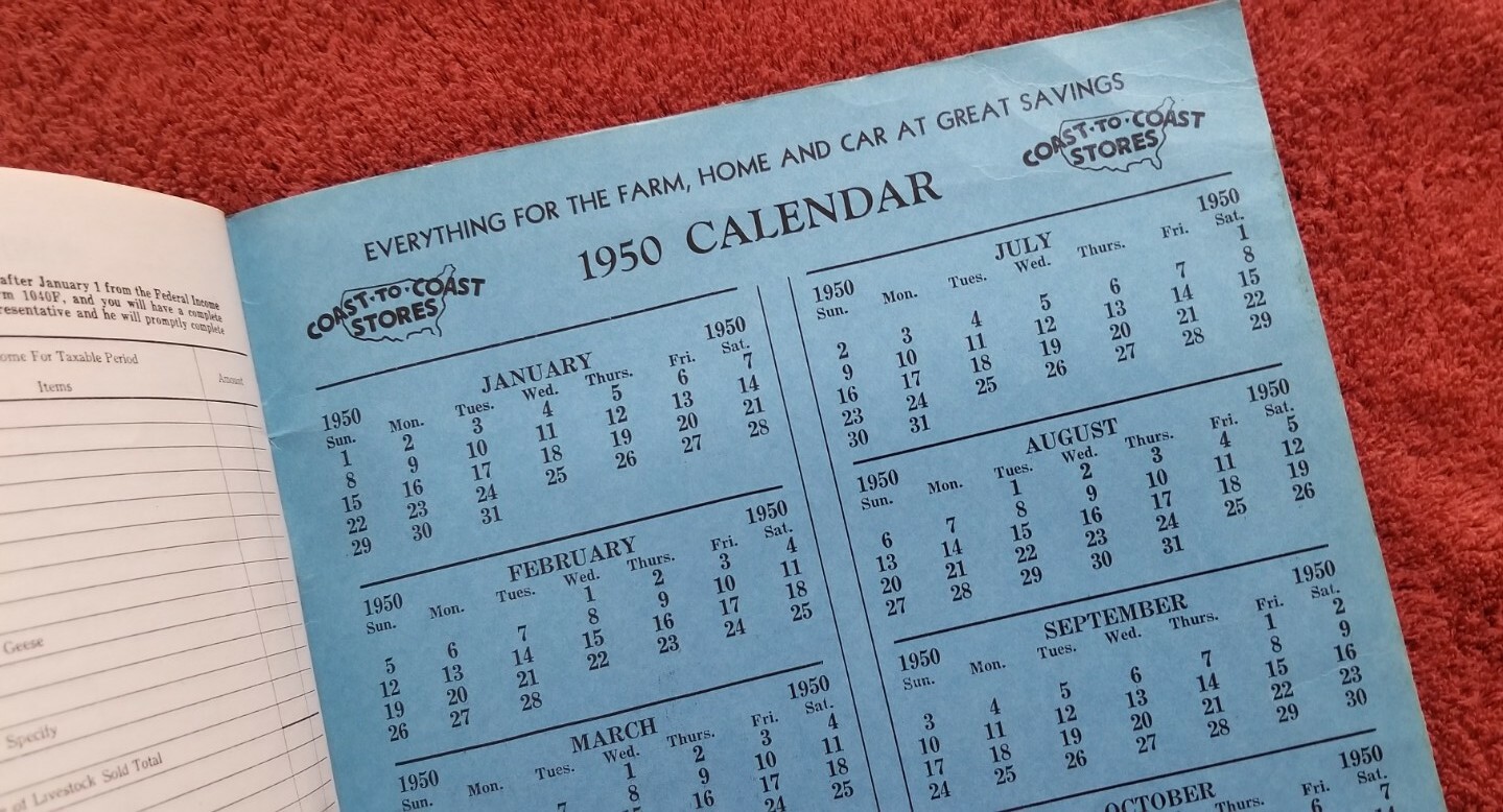 Coast to Coast Farm Record Book 1950 Agriculture Farmers Income Tax Blank Record