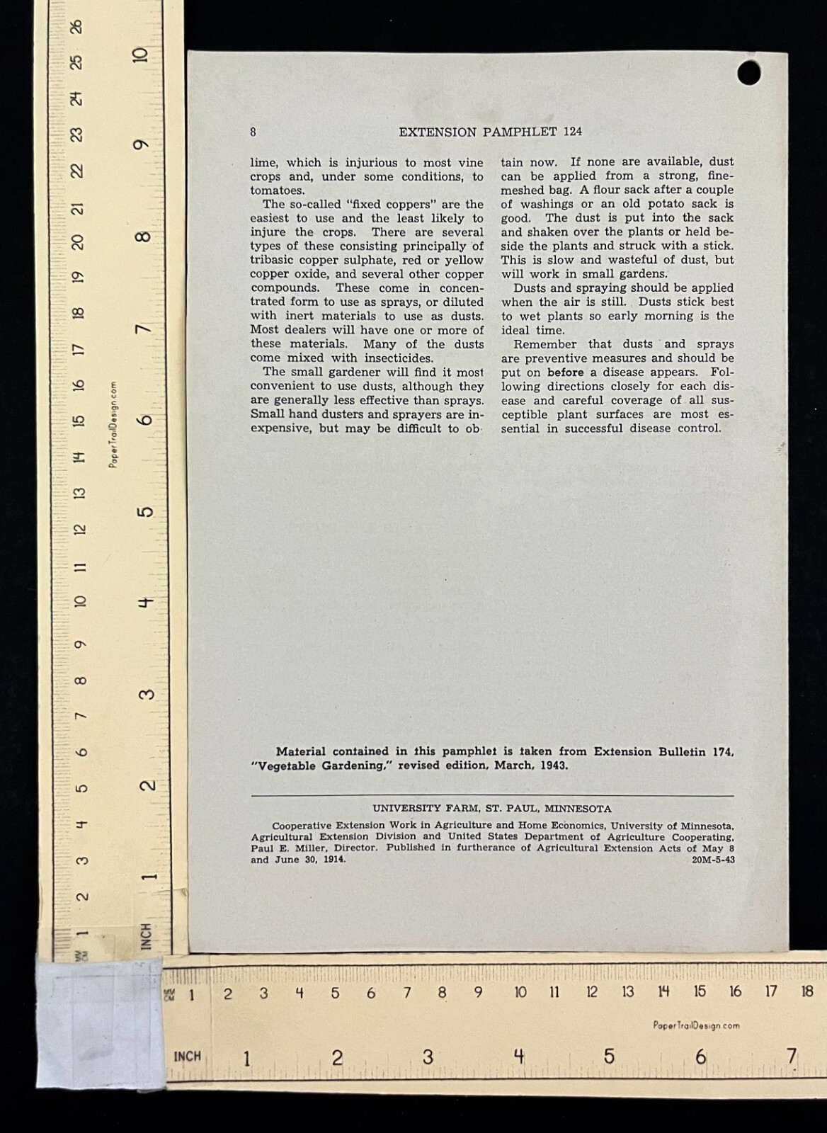 1943 Control Vegetable Diseases Gardening Vintage Farmer&rsquo;s Extension Pamphlet