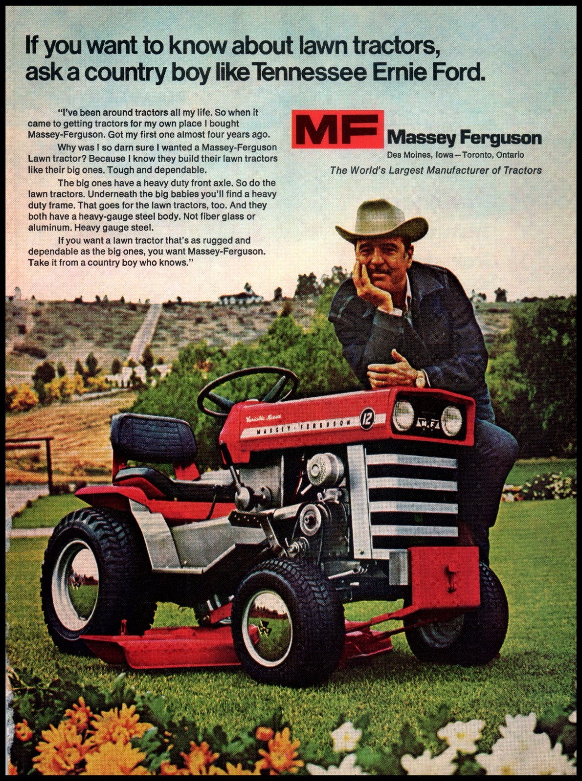 1972 Massey-Ferguson Tractor Tennessee Ernie Ford 70&rsquo;s Vintage Print Ad