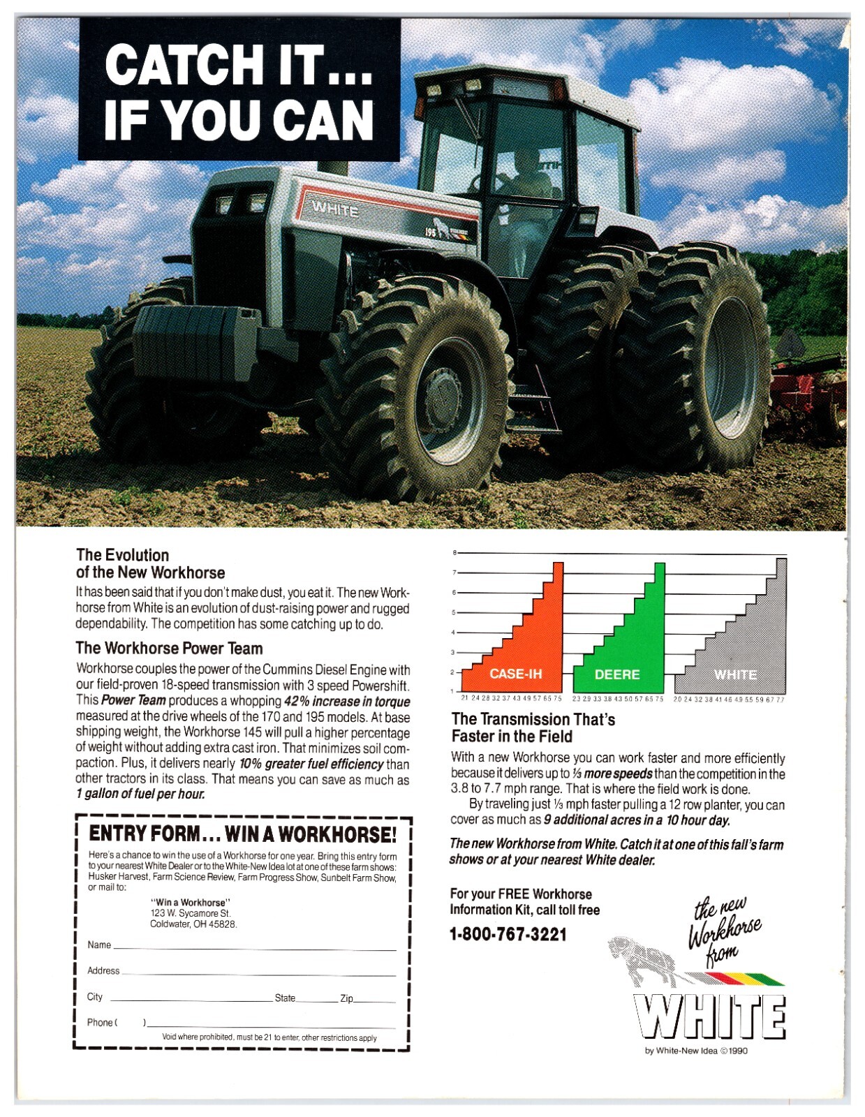 1990 White Workhorse Tractors -Original Print Advertisement (8in x 11in)