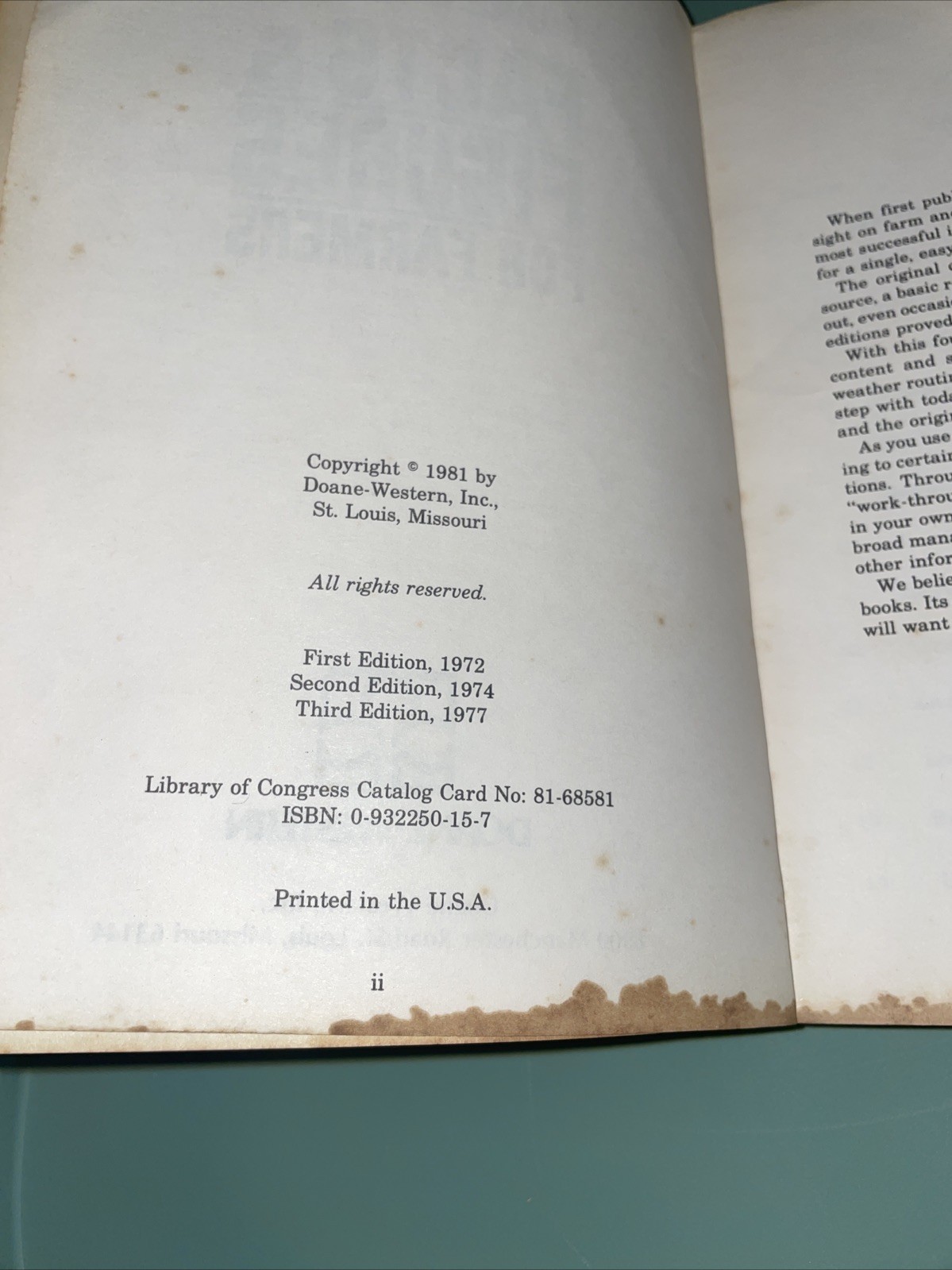 Doane Facts & Figures For Farmers 1981 Printed In USA