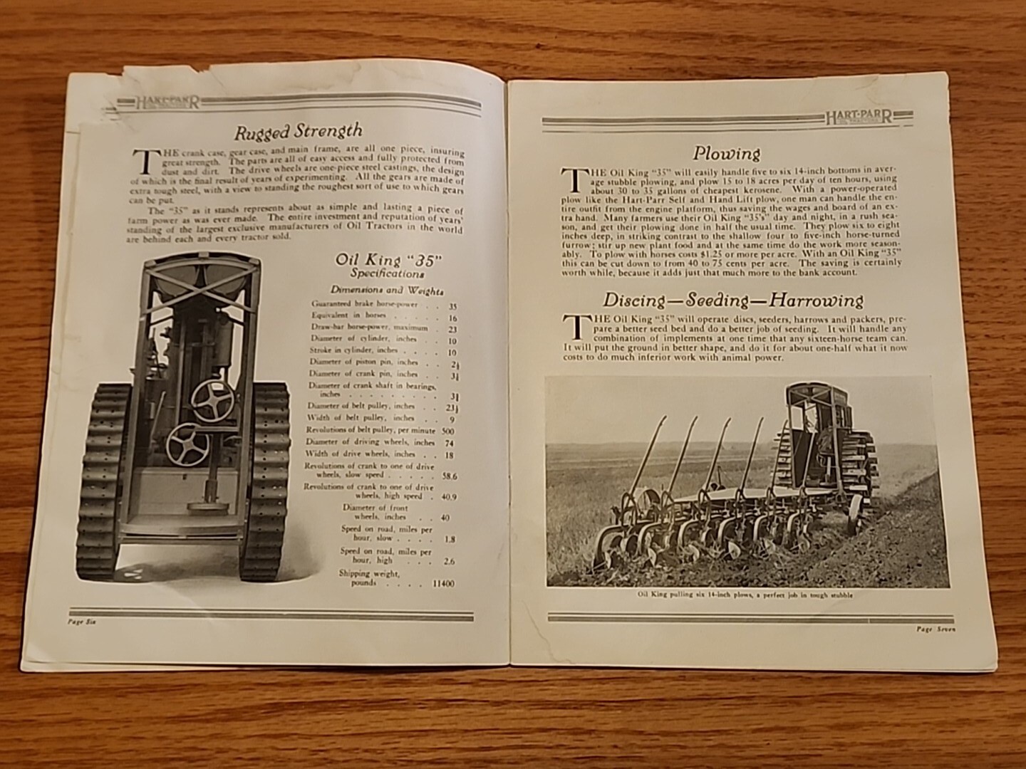 1910&rsquo;s Hart Parr Oilking 35 Prairie Tractor Sales Brochure Catalog Original