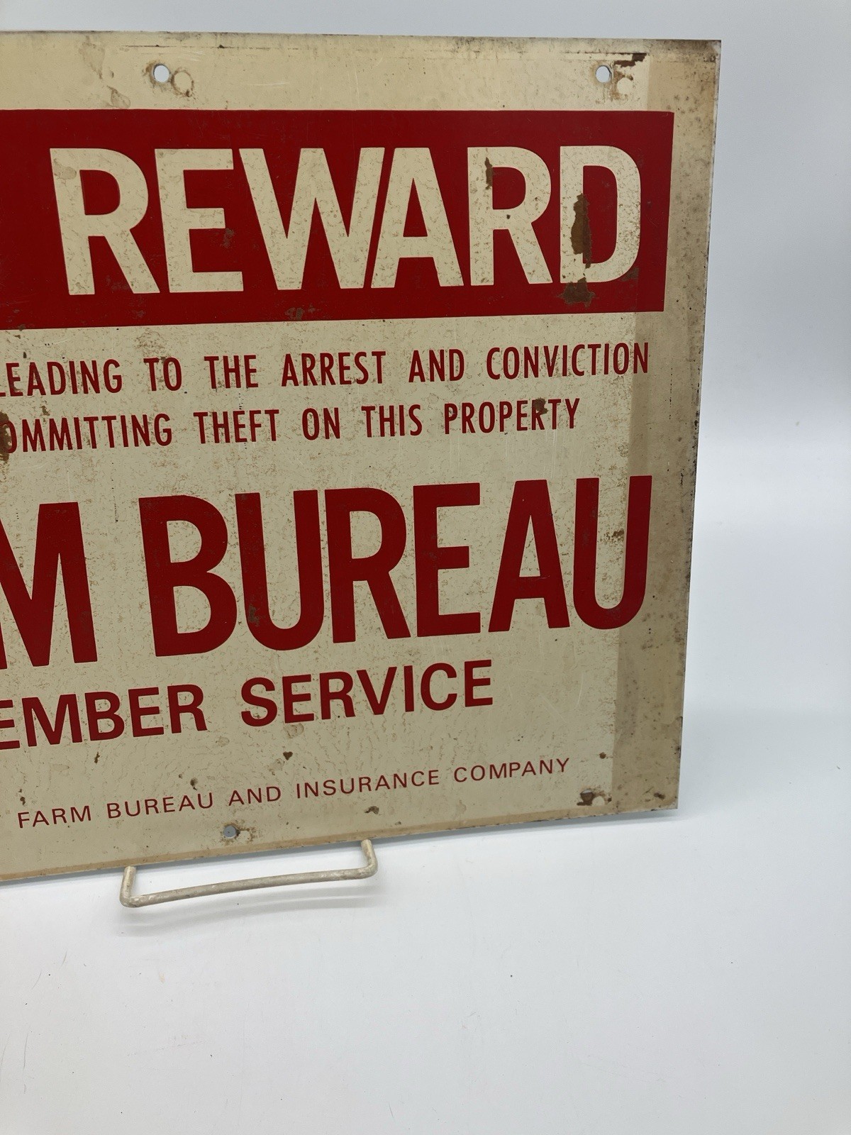 Kentucky Farm Bureau & Insurance Co. / $200 Reward / Vintage Advertising Sign