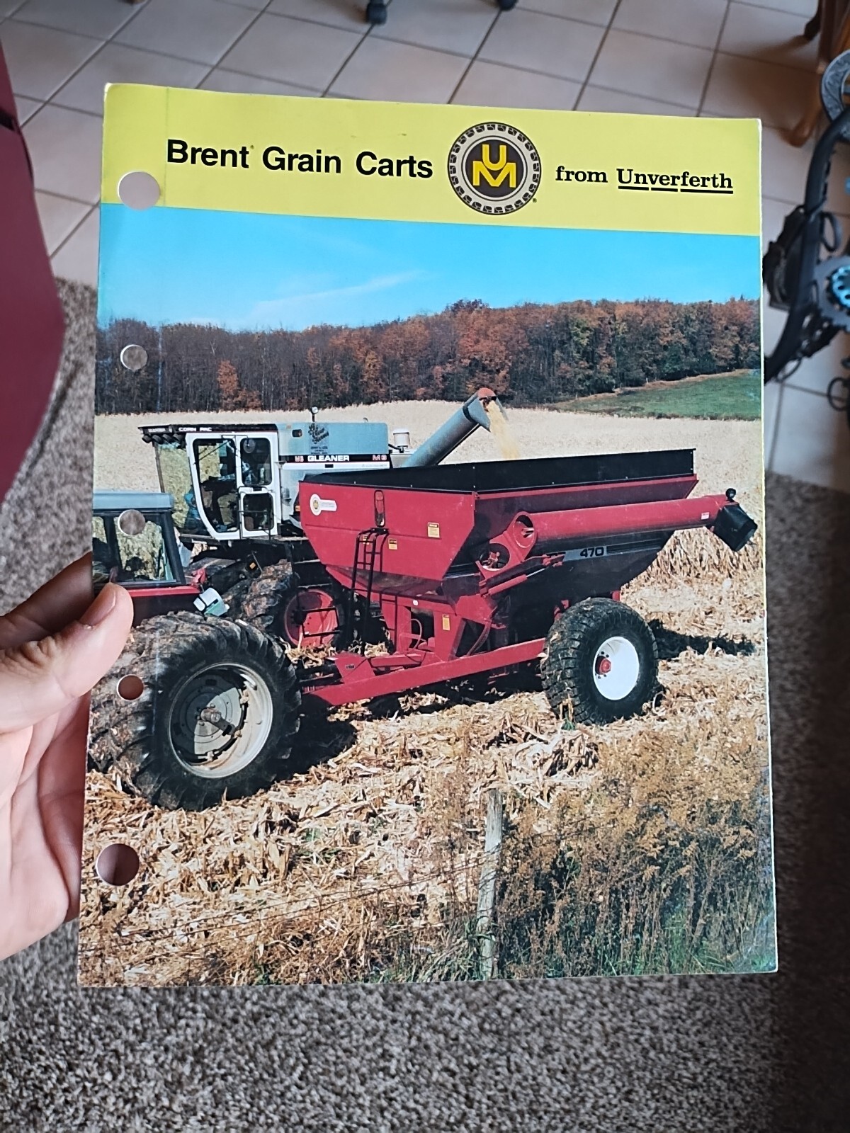 Vtg 1989 Unverferth Brent Grain Carts Bin Wagons 4 Page Sales Sheet Brochure