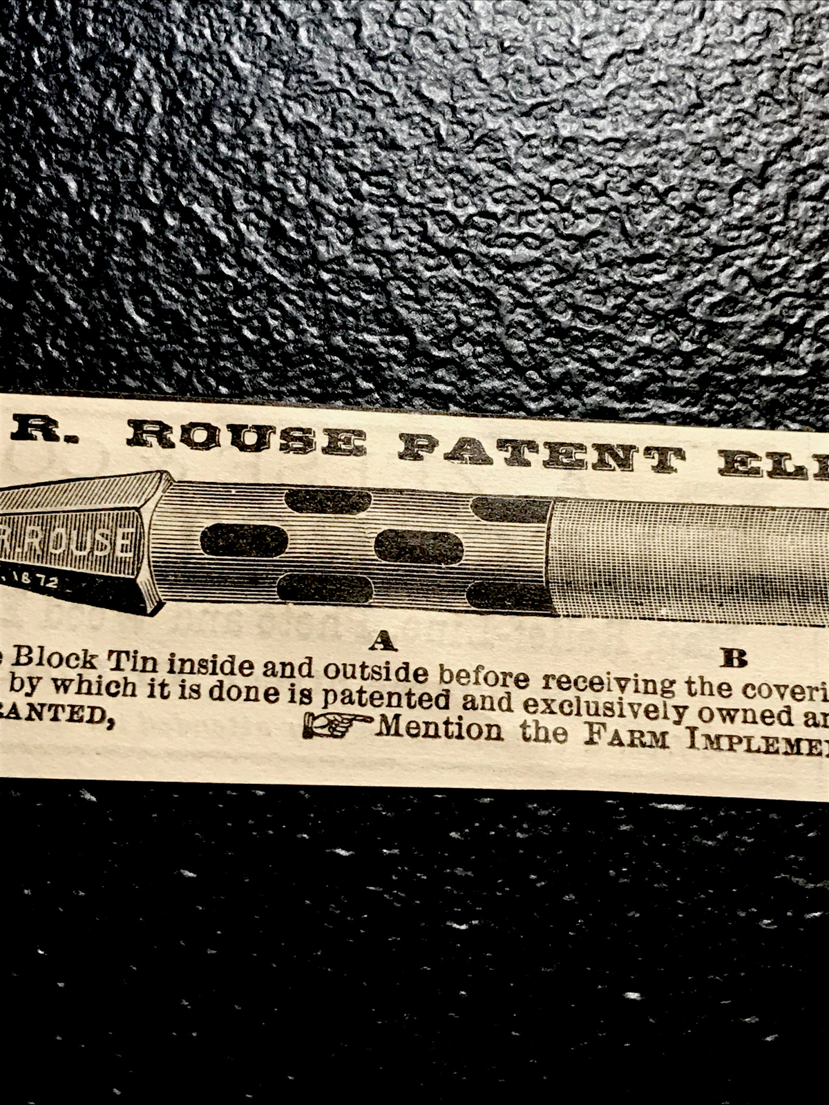 1886 R.R. Rouse Well Point Farm Engraving Advertising – Indianapolis- Indiana