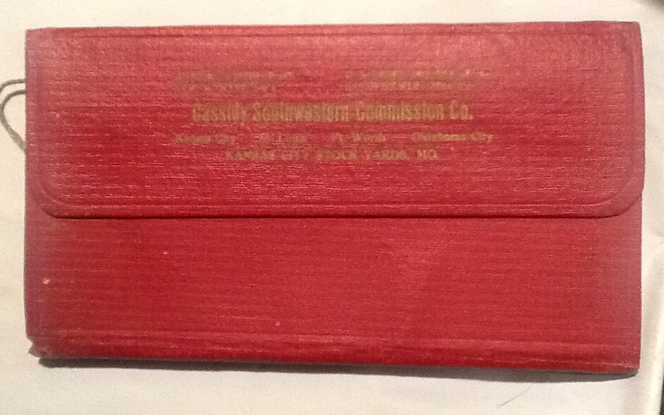 Antique Pocket Cassidy Southwestern Commission Co KC Mo Livestock Buyer Notebook