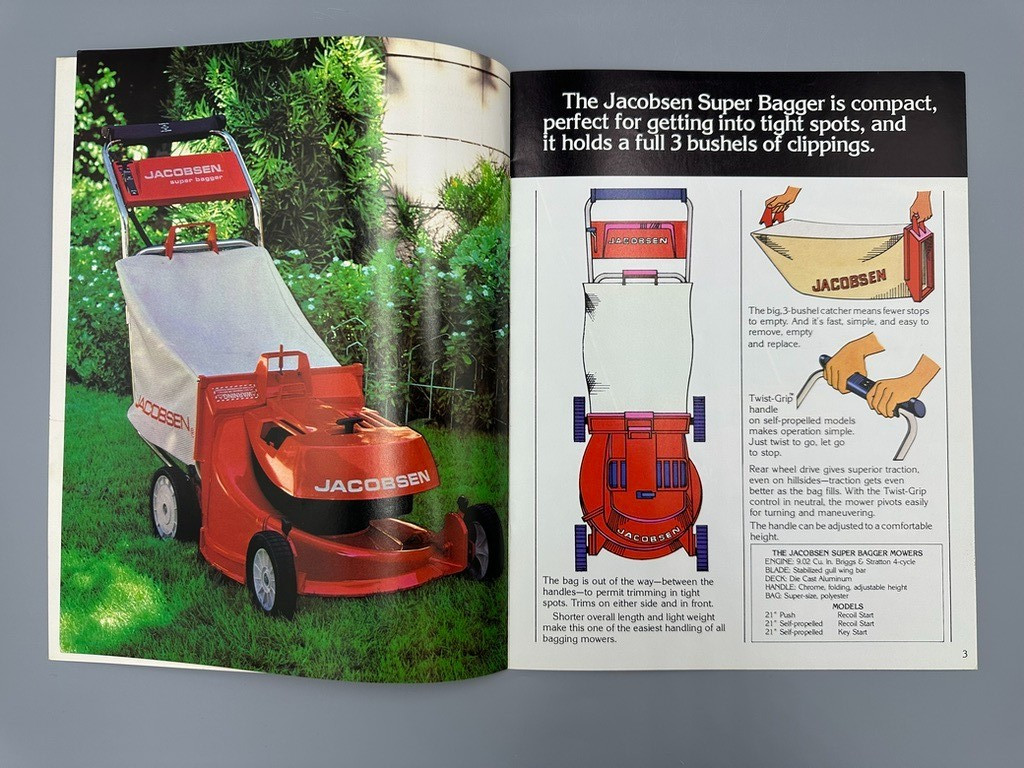 1977 JACOBSEN LAWN TRACTORS Riding Mower Advertising Catalog Vintage