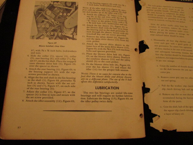 Vintage Woods Brothers corn Picker 1951 manual tractor attachment Farm Equipment