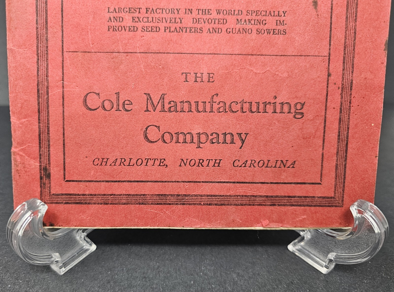 Vintage 1957-1958 Cataog Of Cole Cotton Planters, Etc By Cole Manufacturing Co