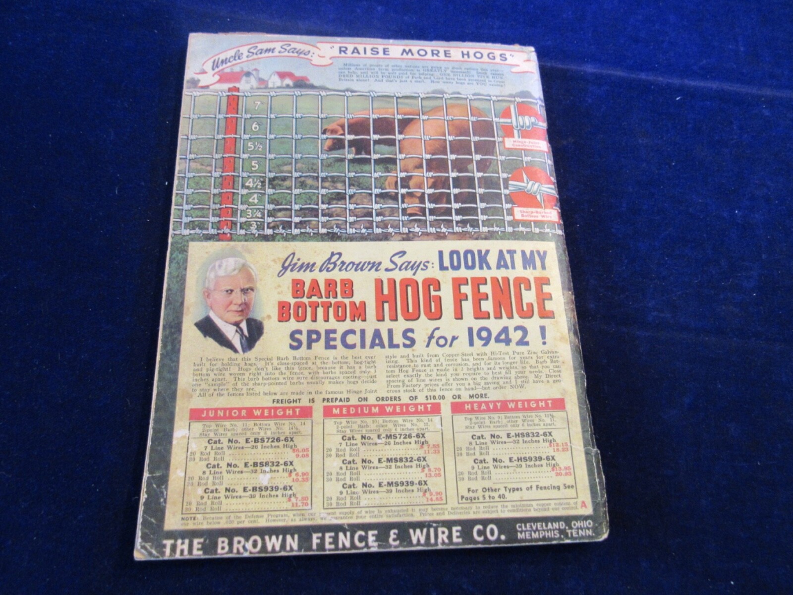 1942 Brown Fence & Wire Catalog Spring Summer Cleveland 132p Tackle Farming C203