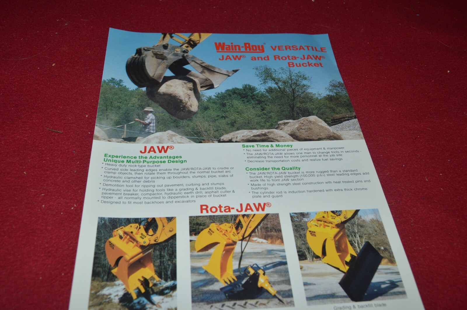 Wain Roy Versatile Jaw & Rota JAW Bucket Brochure DCPA14