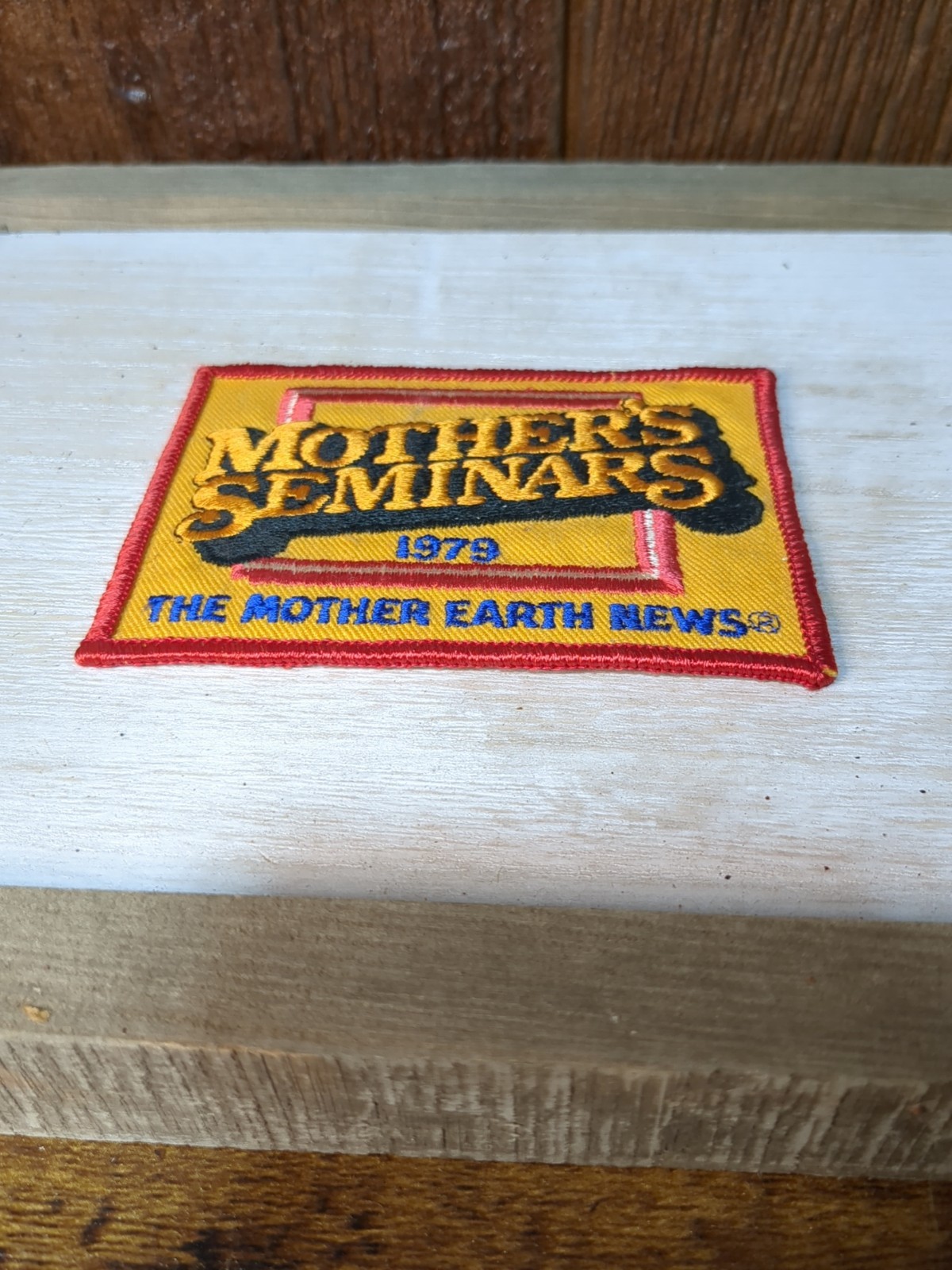 Vintage Trucker Hat Cap Coat Patch Mother Earth News Magazine 1979 Yellow Blue