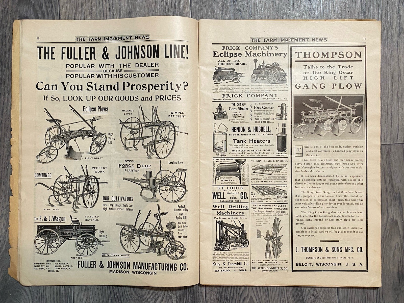 1902 The Farm Implement News Advertising Newspaper Chicago Masonic Temple
