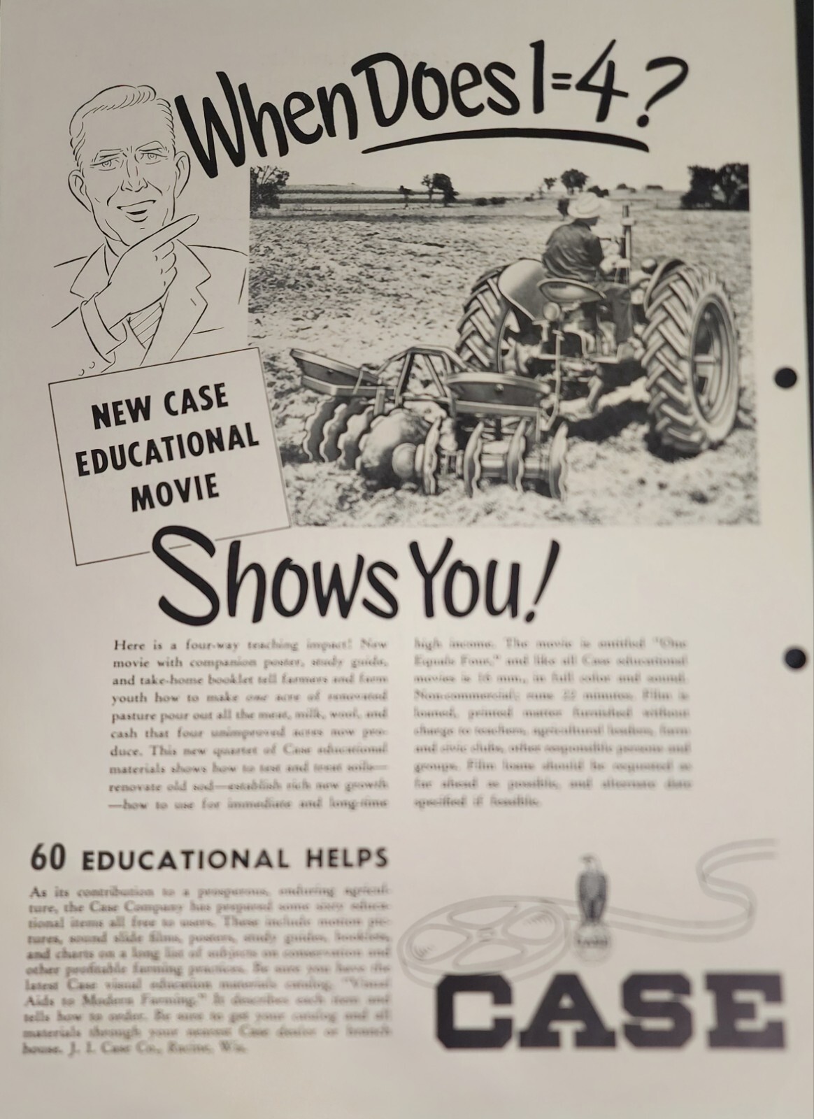 Case Tractor Magazine Ad Picture Farm Print Advertisement Vintage Gift Wall Art