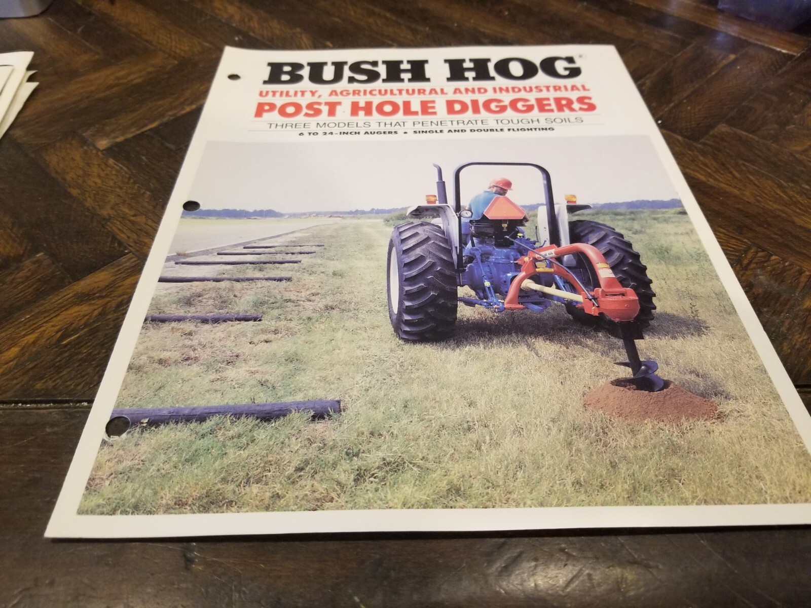 BUSH HOG Sales Brochure 4 Pages Post Hole Diggers 2101 2102 2103