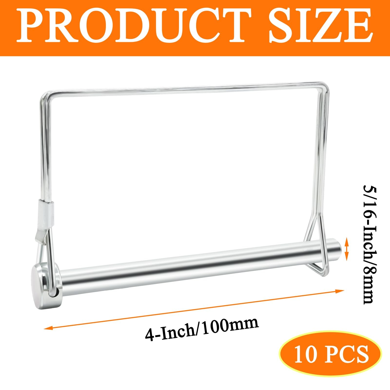 10 Pcs 5/16 Inch Trailer Coupler Pin Square 4 Long x 4